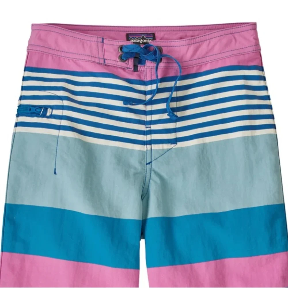 Patagonia Wavefarer Boys Boardshorts Pink Fitz Stripe - 16 Swim Beach Surf   14